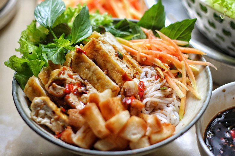 bún nước tương chay ngày tết đoan ngọ