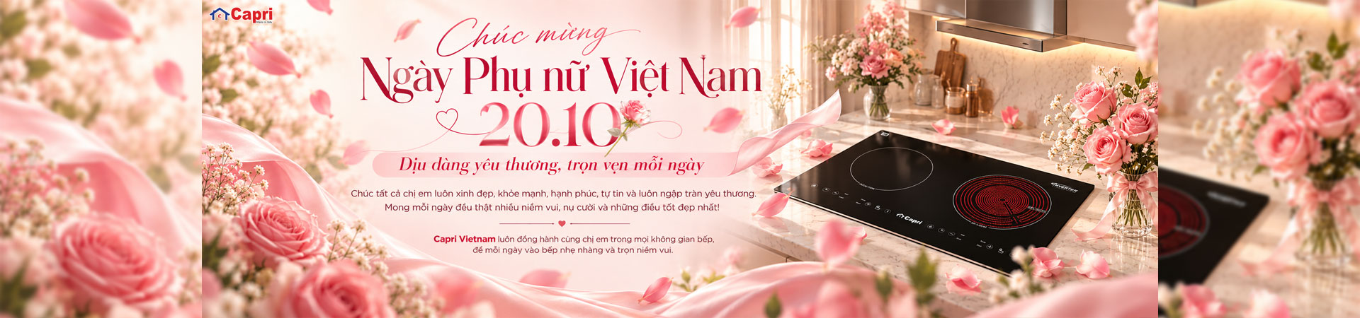 Banner Capri Việt Nam Chào Mừng Ngày Phụ Nữ Việt Nam 20/10